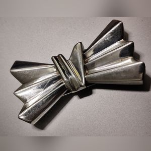 Art Deco Tie Knot Solid Sterling Pin Brooch